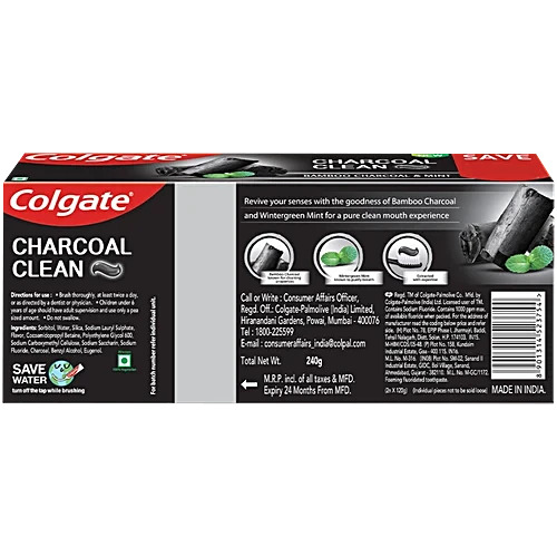 Colgate Charcoal Clean Gel Toothpaste 240g