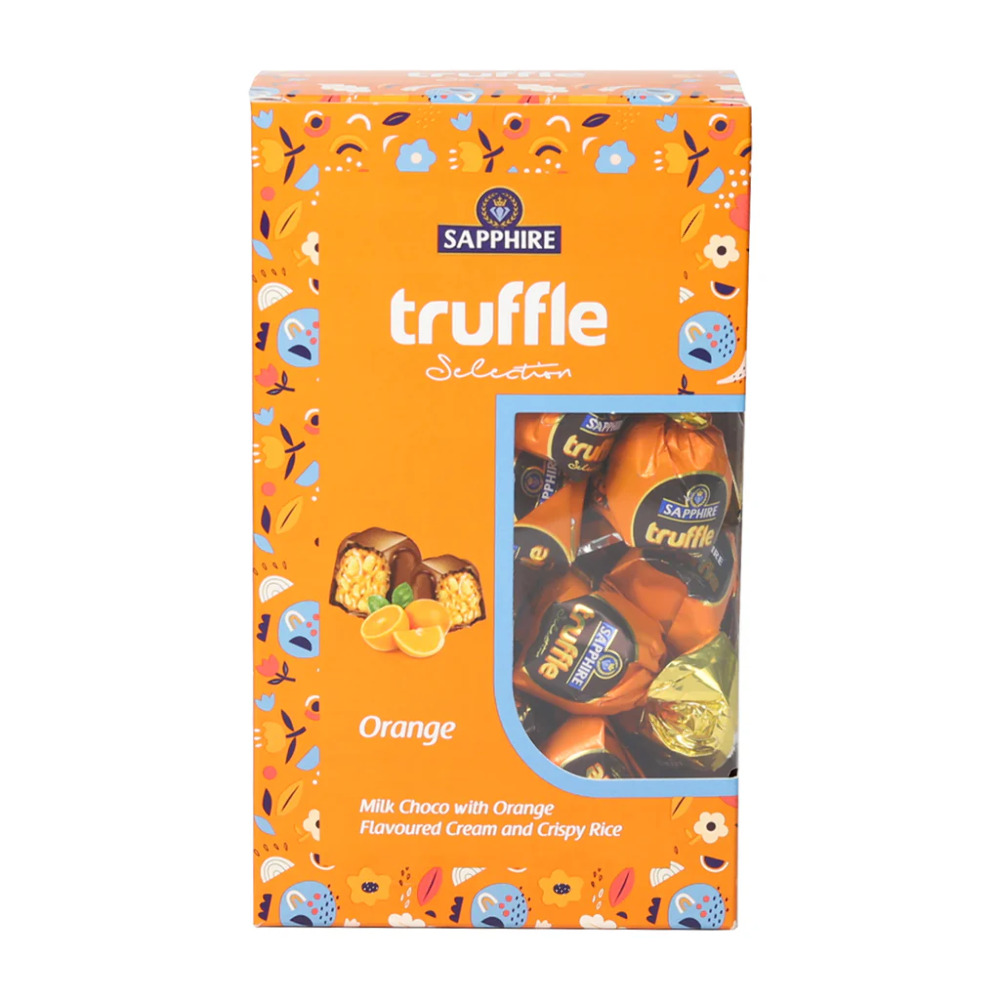 Sapphire Truffle Selection Milk Choco Whith Orange Flavoured Cream 440g