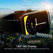 boAt Wave Leap Call Smart Watch with 1.83" HD Display, Advanced Bluetooth Calling, Coins,Multiple Watch Faces, Multi-Sports Modes, IP68, HR & SpO2, Metallic Design, Weather Forecasts(Active Black)