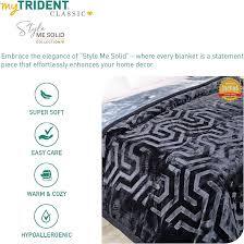My Trident Style Me Solid Classic Double Bed Solid Blanket 2.20m X 2.40m 1N
