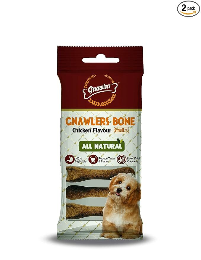 Gnawlers Chicken Bone All Natural No Rawhide, Mini 6pcs/100g