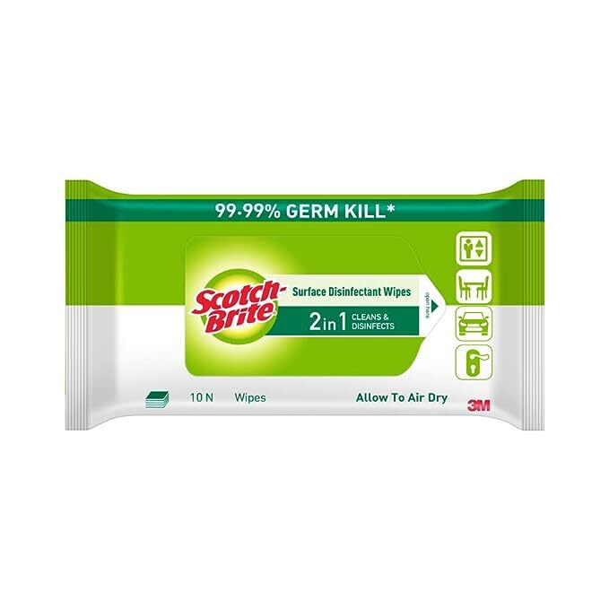 Scotch-Brite Surface Disinfectant Wipes, 20 cm x 15 cm, 10 Pack