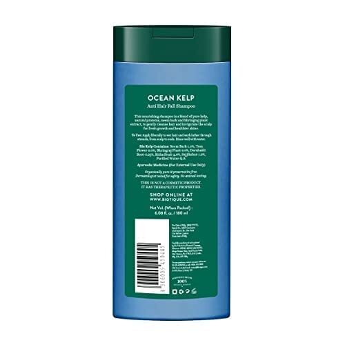 Biotique Ocean Kelp Anti hair Fall Shampoo for Hair Growth Therapy, 180 ml