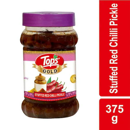 Tops Gold Stuffed Red Chilli Pickle 375 g