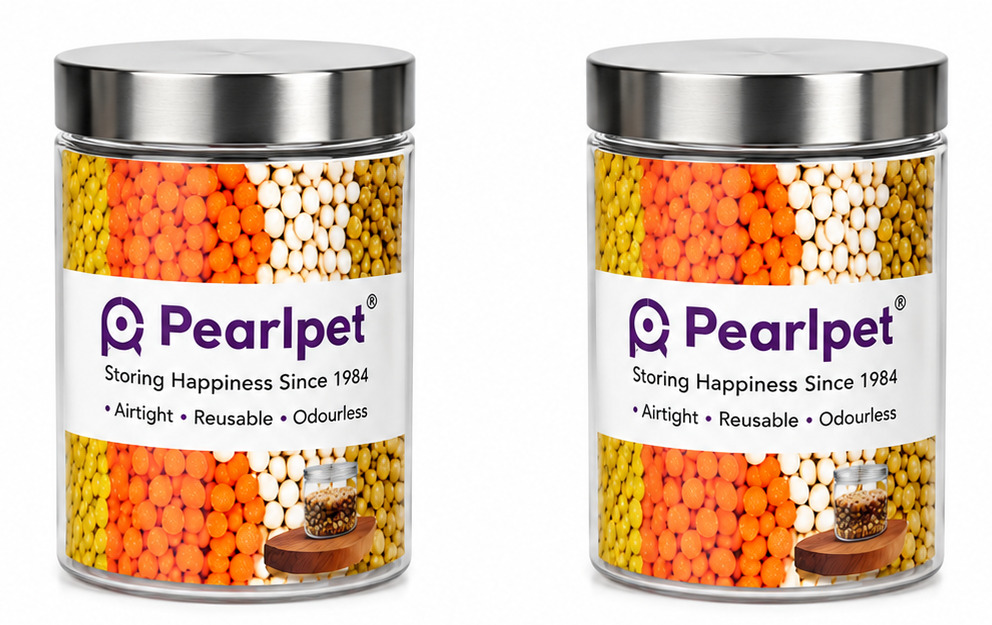 Pearlpet Plus Range Plastic Storage Jar 750ML Set Of 2