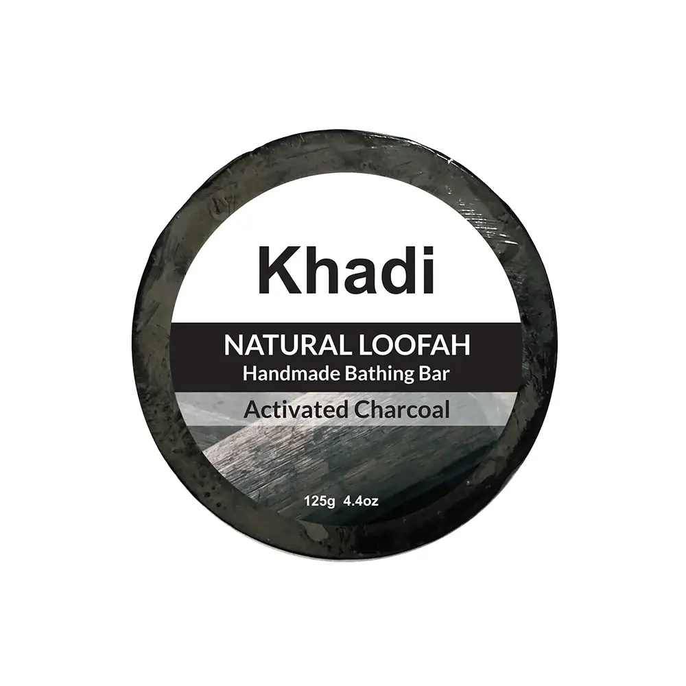 Khadi Natural Loofah Activated Charcoal Soap, 125 g