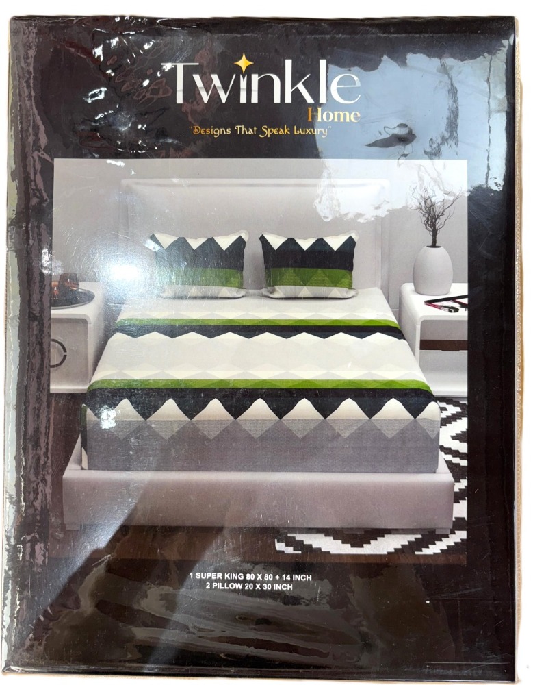Twinkle Home Super King Bedsheet 80*80 + 14 Inch + Pillow Case 20*30inch