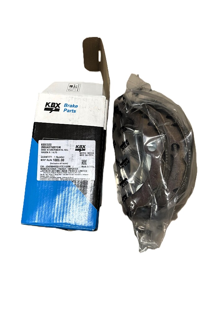 Rear Brake Shoe Kit (Incremental Adjuster) for Maruti Wagon R & Alto -KBX588