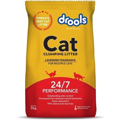 Drools Bentonite Cat Litter (For multiple cats) , Lavender Flavor 5 kg Pack
