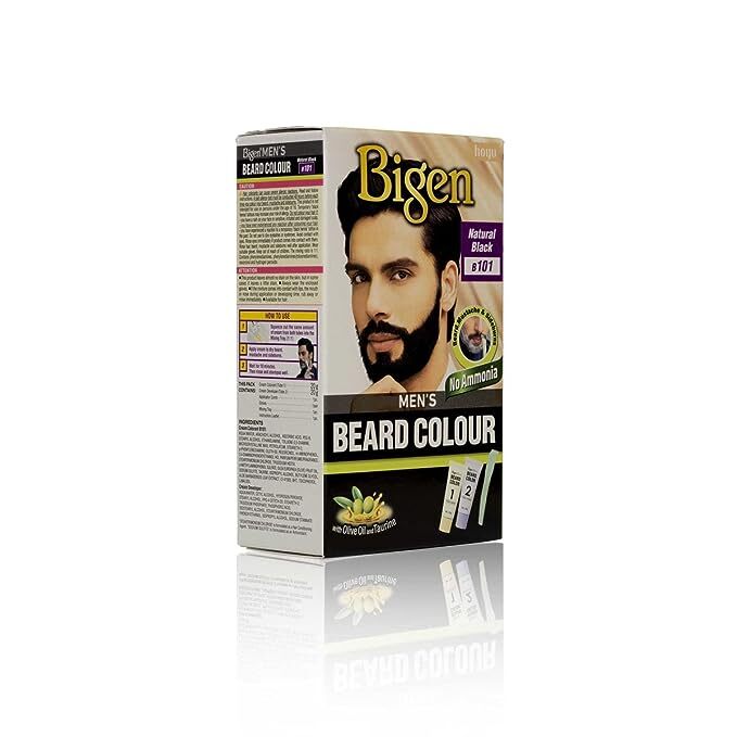 Bigen Men's Beard Colour Natural Black B101 (Pack of 1)