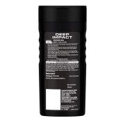 Nivea MEN Deep Impact 3 in 1 Shower Gel for Body, Face & Hair, with Microfine Clay Body Wash, 250 ml
