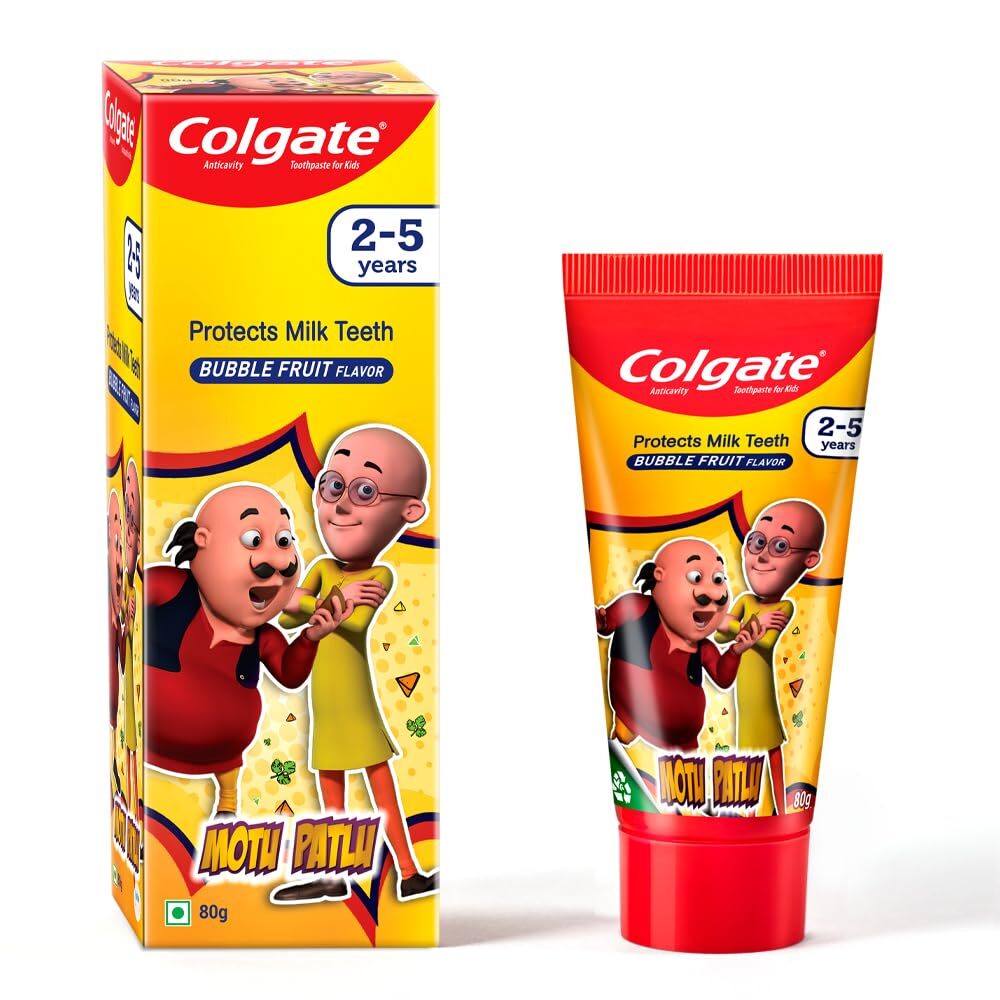 Colgate Anticavity Toothpaste Bubble Fruit Flavor Motu Patlu 2-5 Years 80gm
