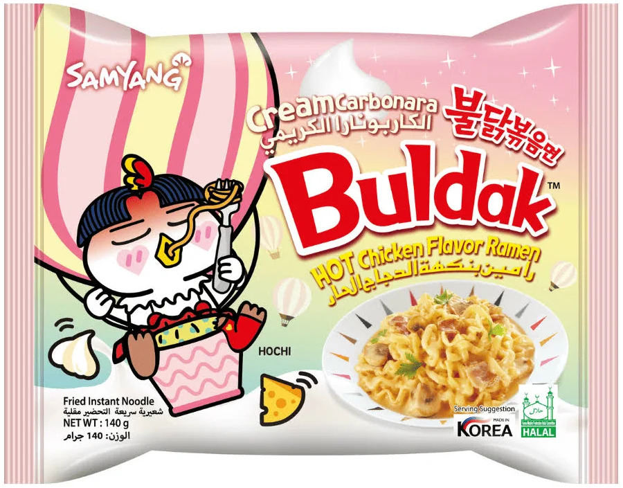 Samyang Cream Carbonara Buldak Hot Chicken Flavor Ramen 140g