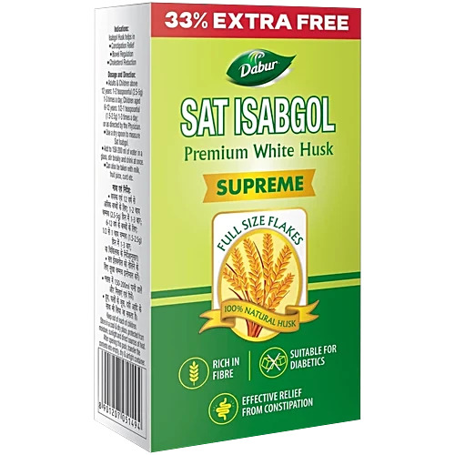 Dabur Sat Isabgol Premium White Husk, 120G