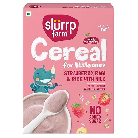 Slurrp Farm Cereal Strawberry Ragi & Rice With Milk 200GM