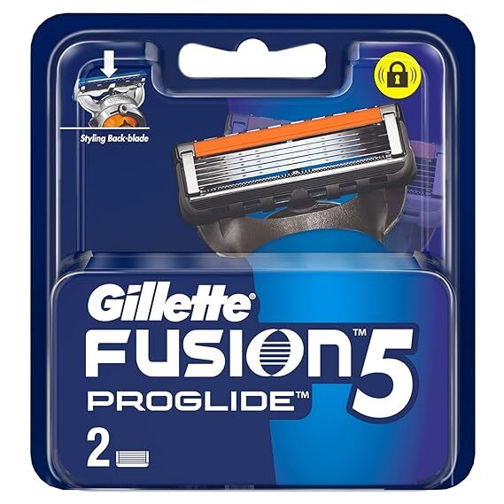 Gillette Fusion Proglide Blades for men with styling back blade - 2 count for Perfect Shave and Perfect Beard Shape