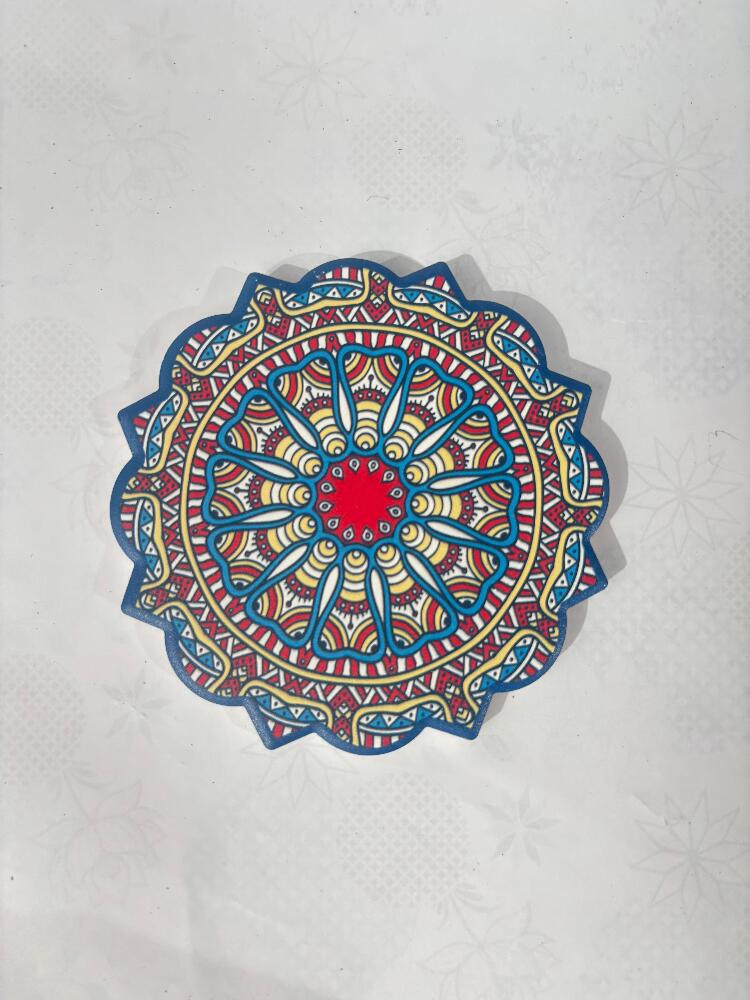 Mandala Small Round Art Wooden Coaster pcs 4