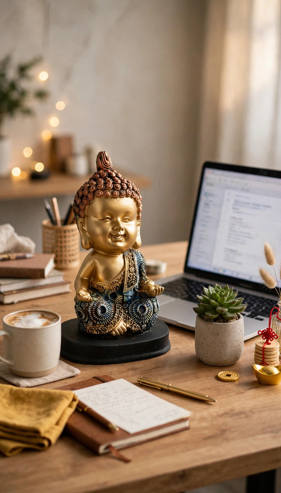 Meditating Monk Idol 1pc
