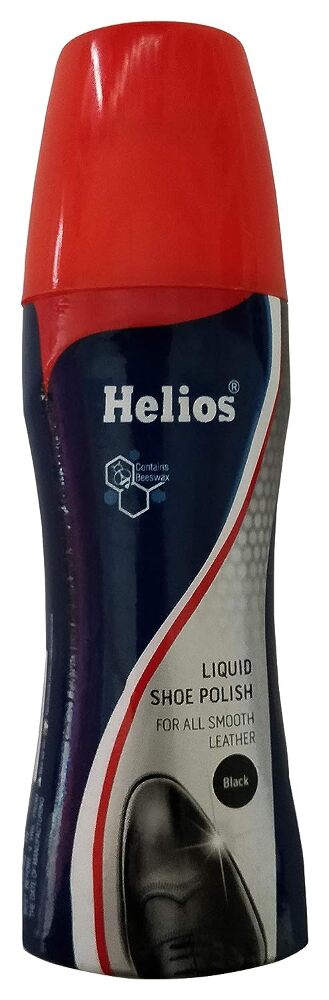 Helios Liquid Shoe Polish - Black, 80 ML