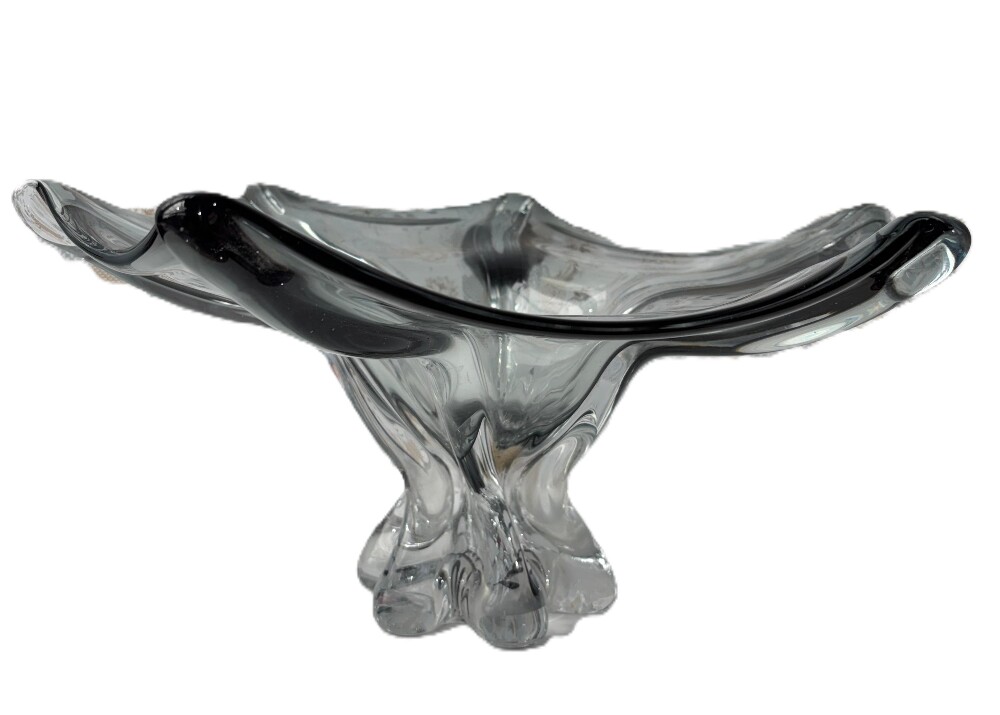 Murano Grey Glass Fruit Table Vase