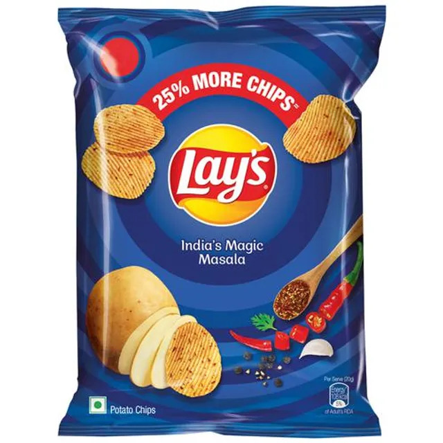 Bulk Deal :- Lays Potato Chips - India's Magic Masala Flavour, Crunchy Snacks, 40 g Pouch ( Pack of 12 )