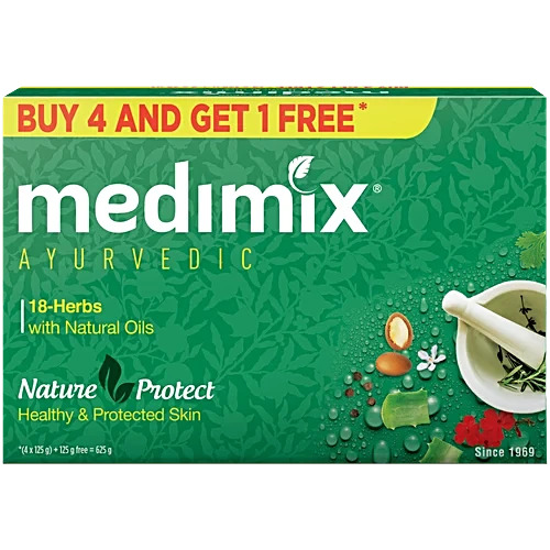 Medimix Ayurvedic Natural Healthy & Protected Skin Soap Buy 4Get 1