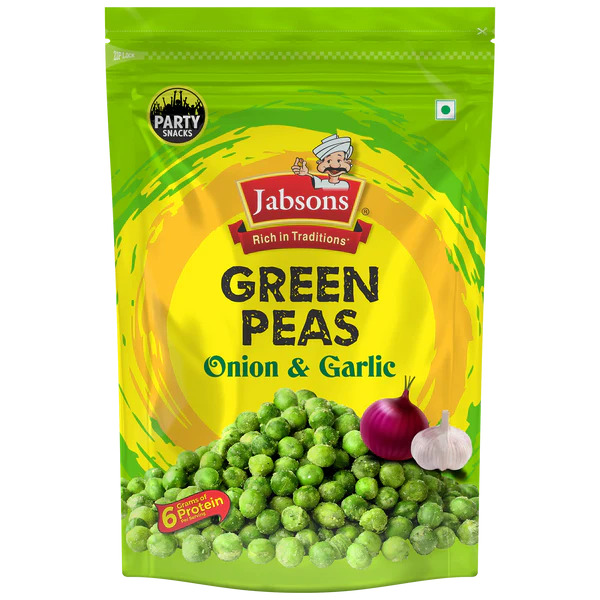 Jabsons Green Peas Onion & Garlic, 150g