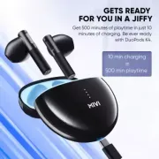 Mivi DuoPods K4 TWS,Rich Bass,50H Playtime,AI ENC,Low Latency,Type C,5.3 BT Earbuds Bluetooth Headset  (Bold Black, True Wireless)