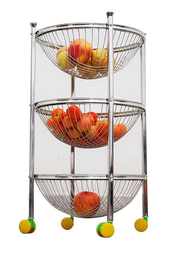 Wadhwa Round Fruit and Vegetable 3 Shelf Rack