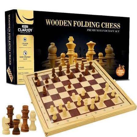 Doms Clapjoy Wooden Folding Chess 1 Set