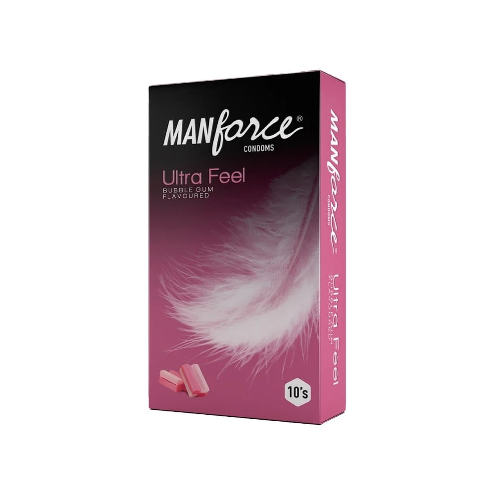 Manforce Ultra Feel Bubblegum Flavoured Condoms (Pack of 10) 1N