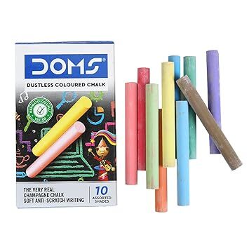 Doms Dustless Coloured Chalks 10n