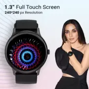 Fire-Boltt Hurricane 1.3" Curved Glass Display with 360 Health Training, 100+ Sports Modes Smartwatch  (Black Strap, Free Size)