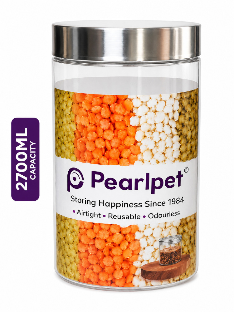 Pearlpet Plus Range Plastic Storage Jar 2700ML 1N