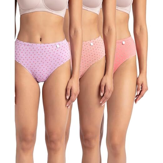 Jockey Woman Simple Comfort Hipster 1406P S LT.Print Assorted 3 Pc Pack