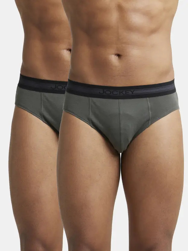 Jockey Elance Brief 1010-02 M-Size Deep Olive Pack of 2