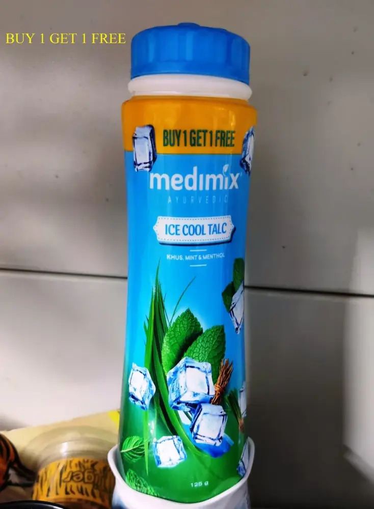 Medimix Ayurvedic ICE COOL TALC with Khus Mint & Menthol 125 g | BUY 1 GET 1 FREE