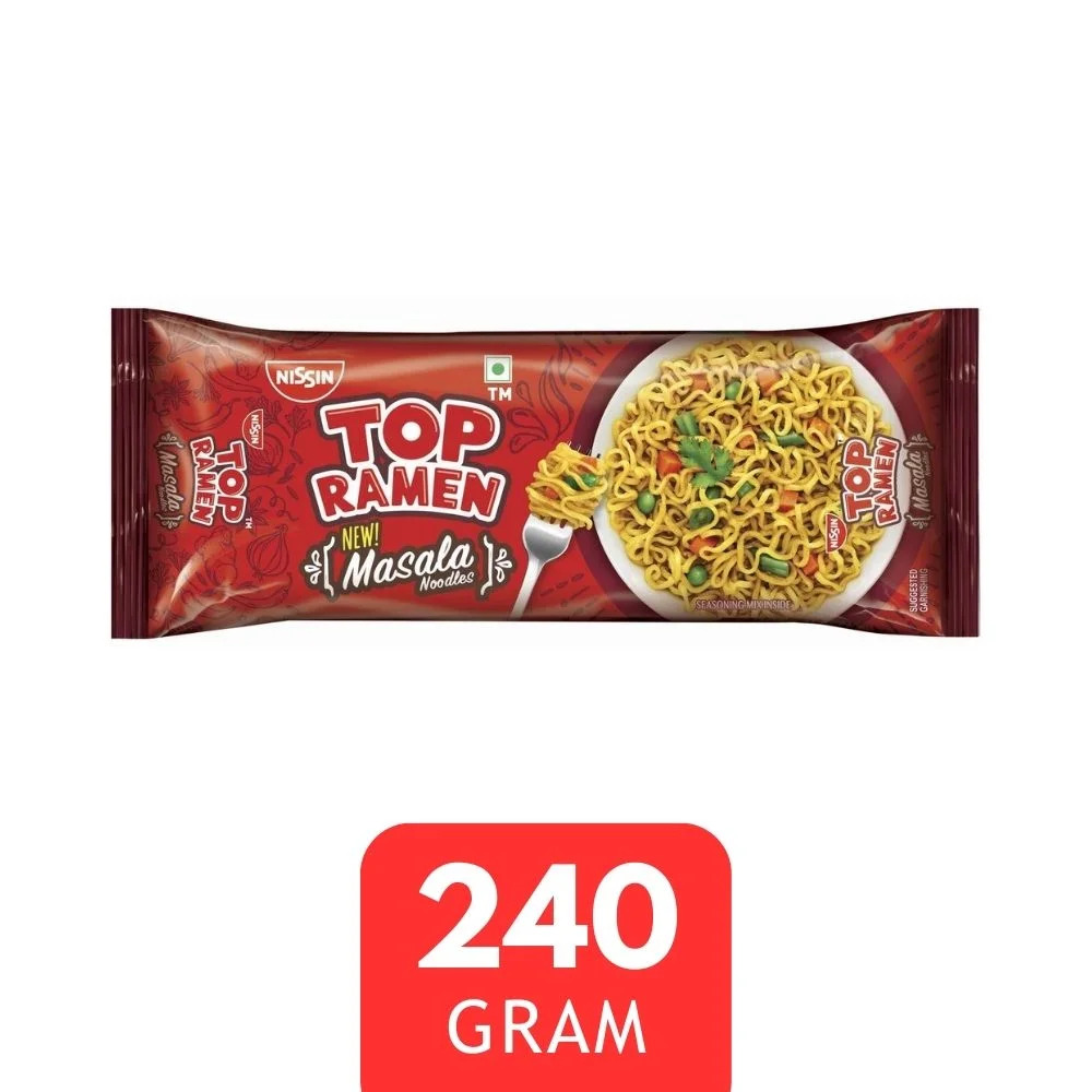 Nissin top ramen masala noodles four -in-one pack 240g