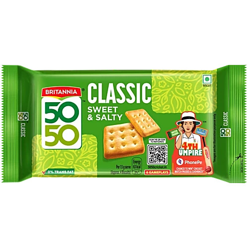 Britannia 50 50 Classic Sweet & Salty Biscuits 200G