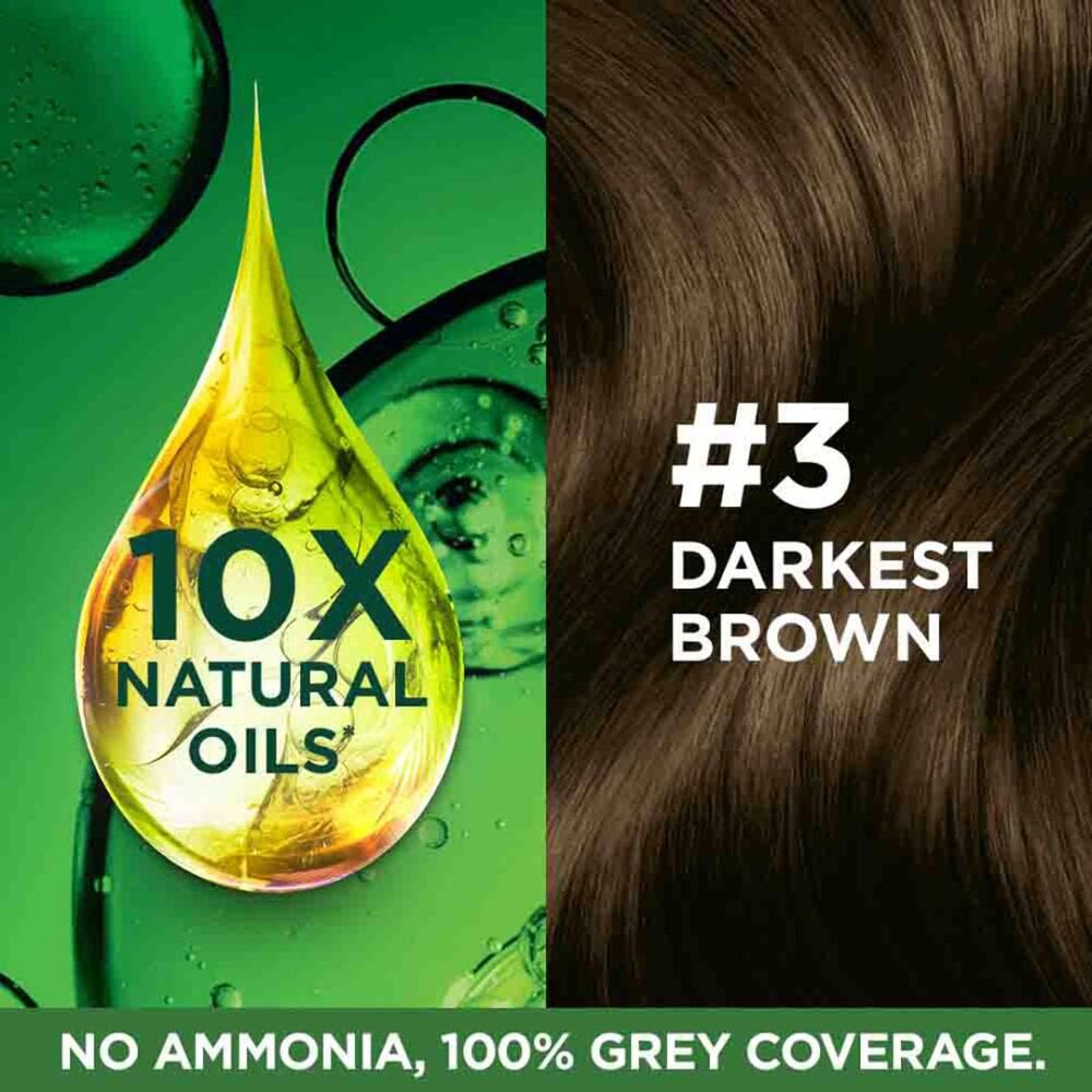 Garnier, Hair Colouring Creme, Long-lasting Colour, Smoothness & Shine, Color Naturals, Shade: 3 Darkest Brown, 70ml + 60g