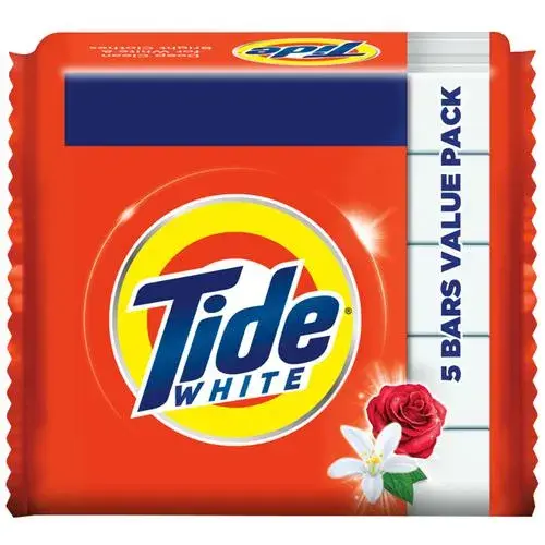 Tide White Detergent Bar Soap - Value Pack, 200 g (Pack of 5)