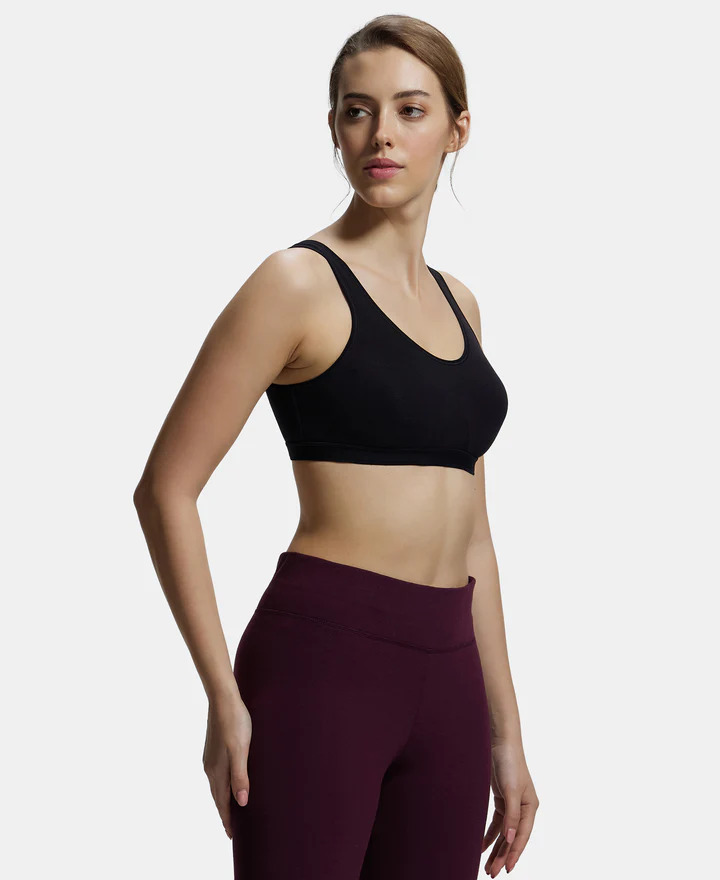 Jockey Women Athleisure Active Bra 1376-01 Stretch (M Size) Black