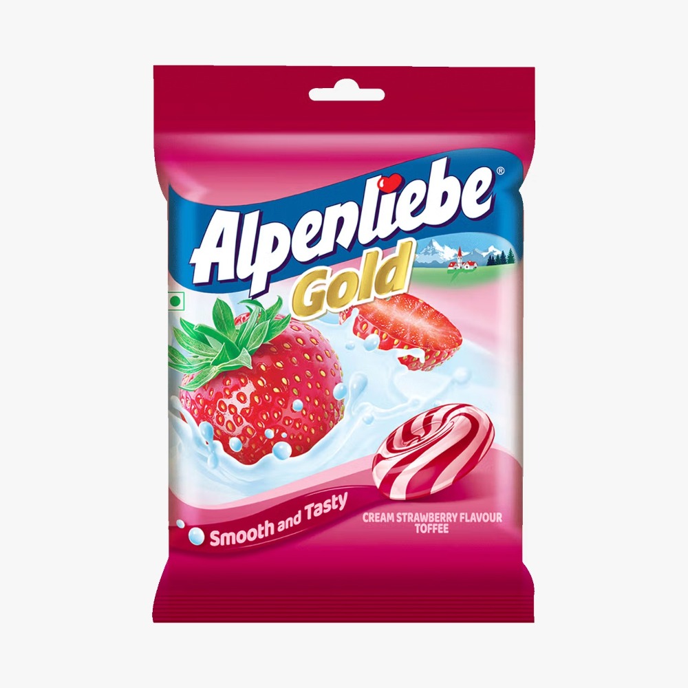 Alpenliebe Gold Cream Strawberry Flavour Toffee 330GM