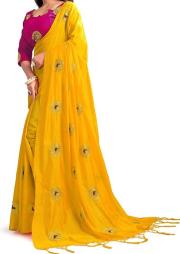 Women's Banarasi Silk Saree With Unstiched Blouse Piece