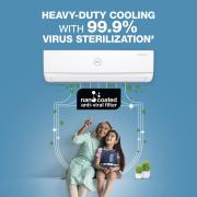 Godrej 1.5 Ton 3 Star Inverter Split AC (Copper, 2022 model, 5-in-1 convertible, Nano-Coated anti-viral filter AC 1.5T GIC 18TTC3-GVA, White)