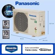Panasonic 1.5 Ton 3 Star CU-RU18XKYTA Twin-Cool Inverter Split Air Conditioner (White)