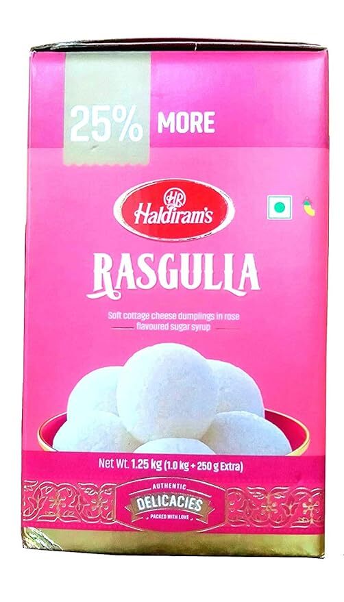 Haldiram's Rasgulla 1.25kg (18 Piece)