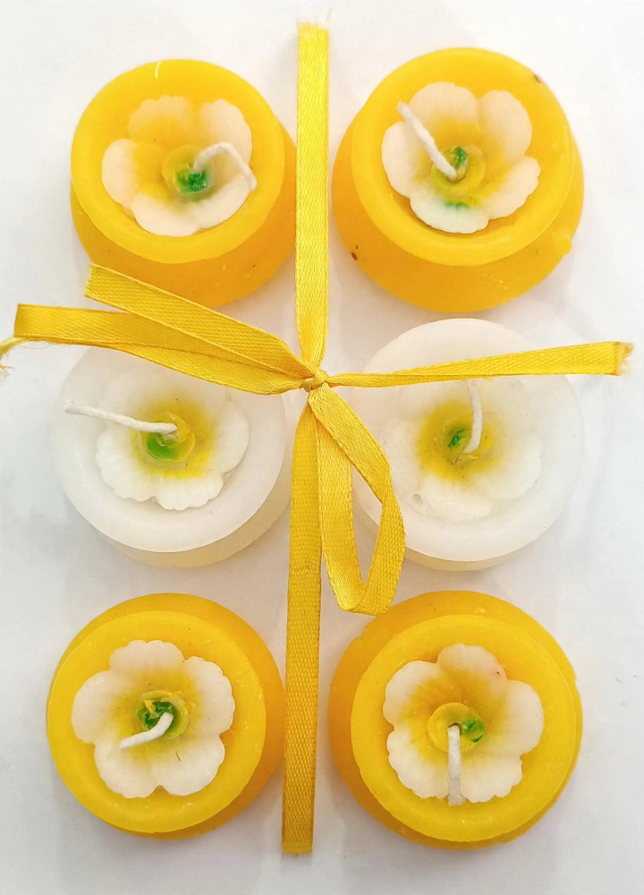 Decorative Multicolour Floral Tealight Candle Set of 6