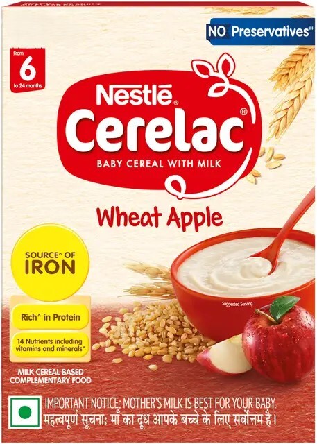 Nestle Cerelac Baby Cereal With Milk Wheat Apple 360GM