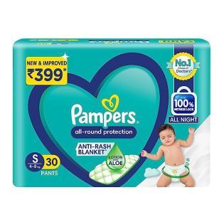 Pampers Diaper Pants- Small Size, All Round Protection, Anti-Rash Blanket, New & Improvd, 30 Pants